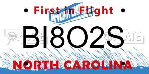 BI8O2S North Carolina License Plate
