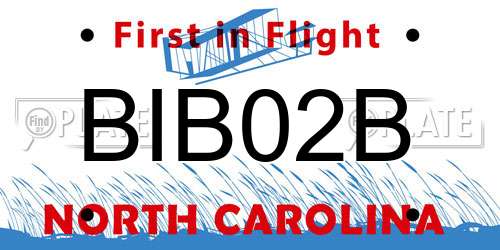 BIB02B North Carolina License Plate