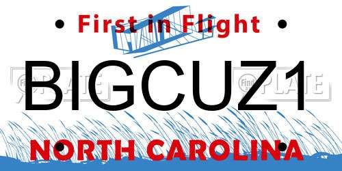 BIGCUZ1 North Carolina License Plate