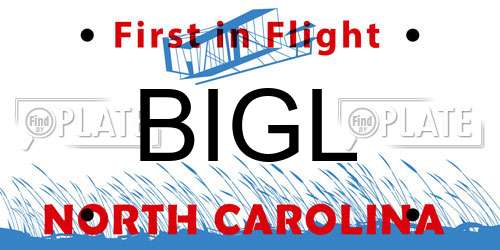 BIGL North Carolina License Plate