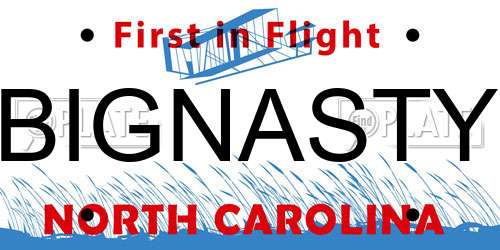 BIGNASTY North Carolina License Plate