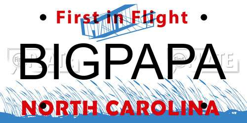 BIGPAPA North Carolina License Plate
