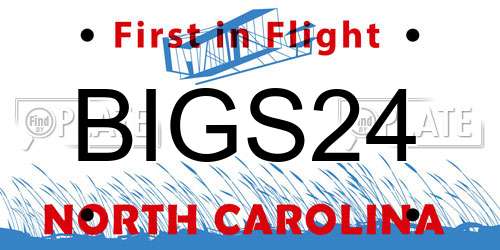 BIGS24 North Carolina License Plate
