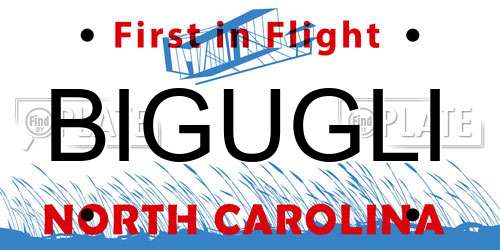BIGUGLI North Carolina License Plate