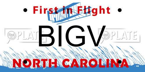 BIGV North Carolina License Plate