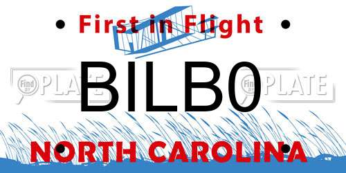 BILB0 North Carolina License Plate