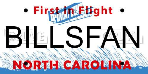 BILLSFAN North Carolina License Plate