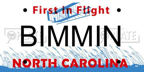 BIMMIN North Carolina License Plate