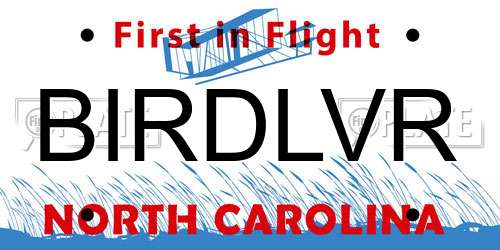 BIRDLVR North Carolina License Plate