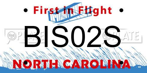 BIS02S North Carolina License Plate