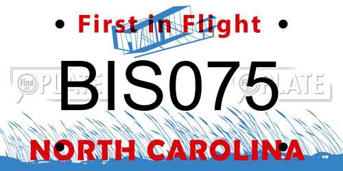 BIS075 North Carolina License Plate