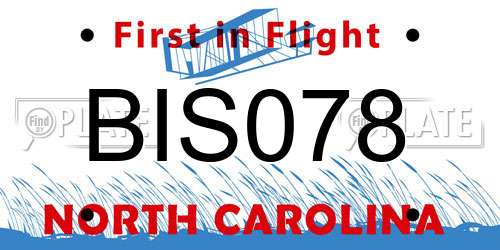 BIS078 North Carolina License Plate