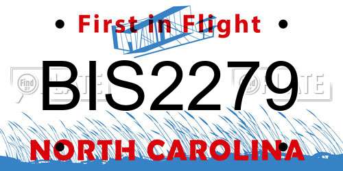 BIS2279 North Carolina License Plate