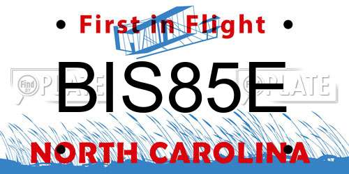 BIS85E North Carolina License Plate
