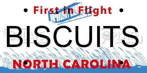 BISCUITS North Carolina License Plate