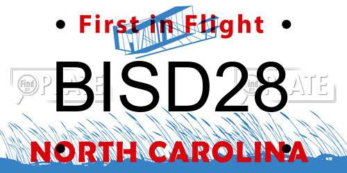 BISD28 North Carolina License Plate