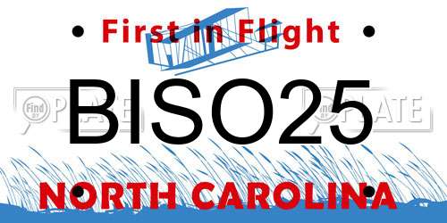 BISO25 North Carolina License Plate