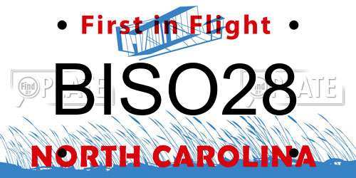 BISO28 North Carolina License Plate