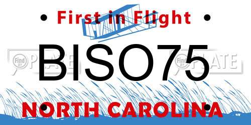 BISO75 North Carolina License Plate