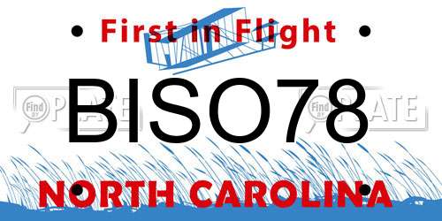 BISO78 North Carolina License Plate