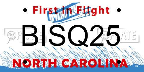 BISQ25 North Carolina License Plate
