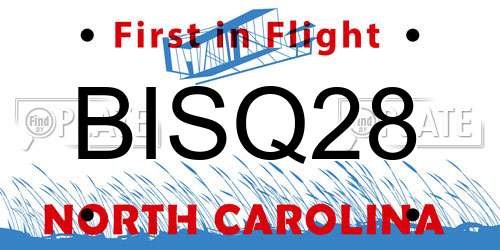 BISQ28 North Carolina License Plate