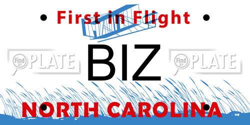 BIZ North Carolina License Plate