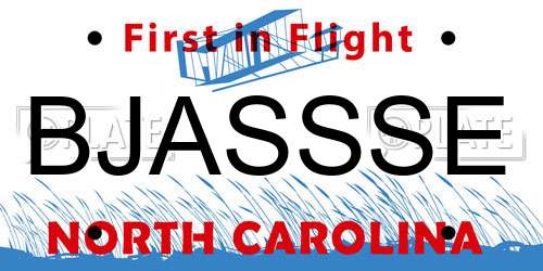 BJASSSE North Carolina License Plate
