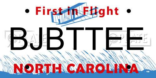 BJBTTEE North Carolina License Plate
