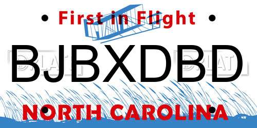 BJBXDBD North Carolina License Plate