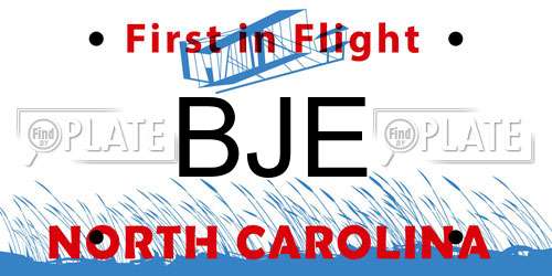 BJE North Carolina License Plate