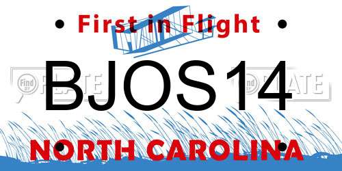 BJOS14 North Carolina License Plate