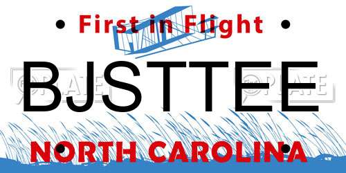 BJSTTEE North Carolina License Plate
