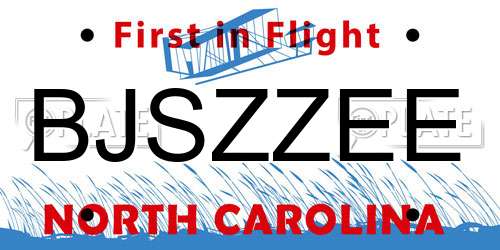 BJSZZEE North Carolina License Plate