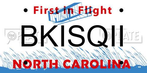 BKISQII North Carolina License Plate