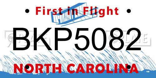 BKP5082 North Carolina License Plate