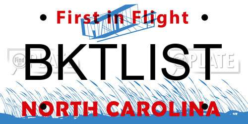 BKTLIST North Carolina License Plate