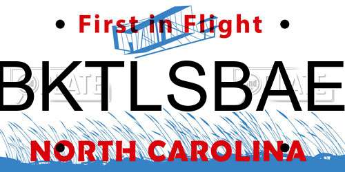 BKTLSBAE North Carolina License Plate