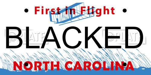 BLACKED North Carolina License Plate