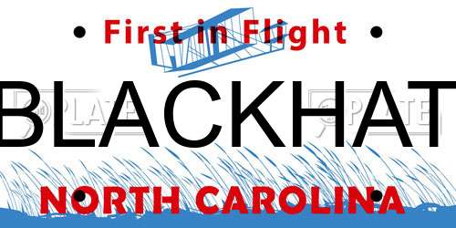 BLACKHAT North Carolina License Plate