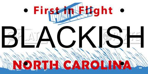 BLACKISH North Carolina License Plate