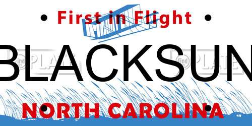 BLACKSUN North Carolina License Plate