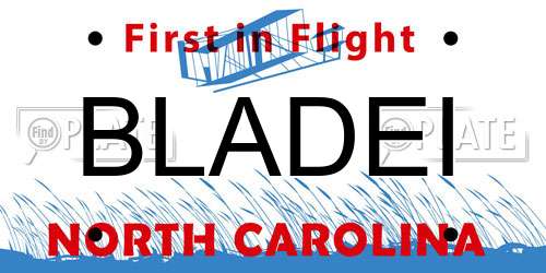 BLADEI North Carolina License Plate