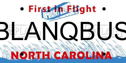 BLANQBUS North Carolina License Plate
