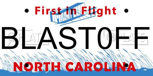 BLAST0FF North Carolina License Plate
