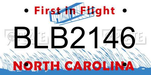 BLB2146 North Carolina License Plate