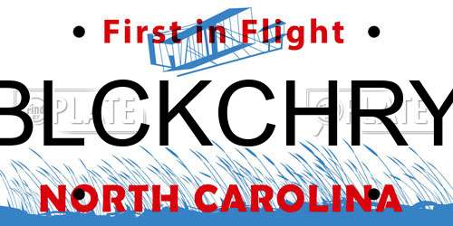 BLCKCHRY North Carolina License Plate