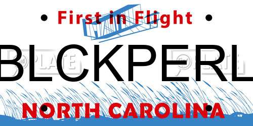BLCKPERL North Carolina License Plate