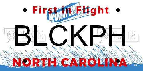 BLCKPH North Carolina License Plate