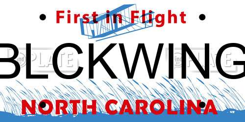 BLCKWING North Carolina License Plate